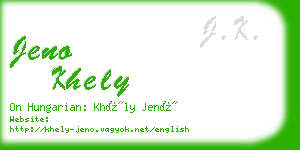 jeno khely business card